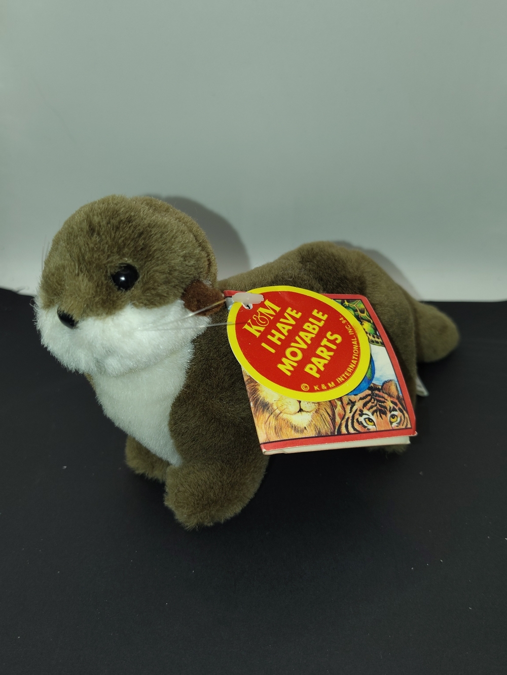 VINTAGE K&M INTERNATIONAL 1993 RIVER OTTER MOVABLE HEAD PLUSH STUFFED ANIMAL